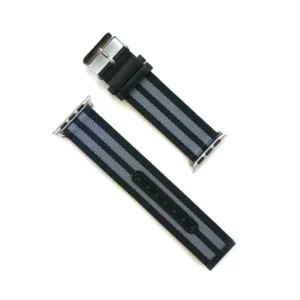 Apple Watch szövet óraszíj, állítható, Fekete/Szürke