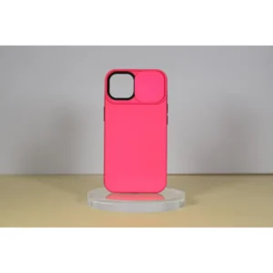 iPhone 14 Pro tok, TPU+PC csúsztatható kameravédő, Rózsaszín