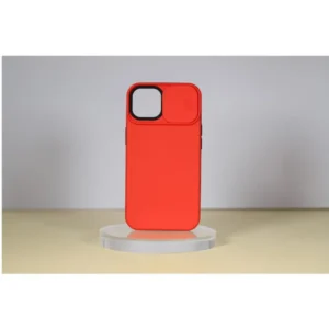 iPhone 14 Pro tok, TPU+PC, csúszható kamerafedél Piros