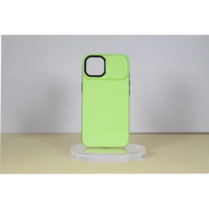 Apple iPhone 14 Plus tok, TPU+PC, csúsztatható kameravédő, Zöld