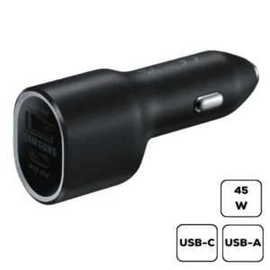 Samsung autós töltő, 40W, USB-C 25W, Fekete