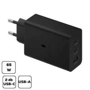 Sam hálózati trio adapter, 65W PD USB-C, Fekete