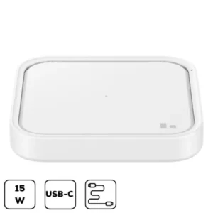 Samsung töltőpad hálózati töltővel, 15W, Ventilátoros hűtés, Fehér