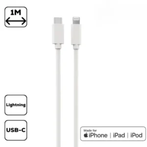 Cellect iPhone Type-C - lightning adat, töltőkábel, 1 m, MFi, Fehér