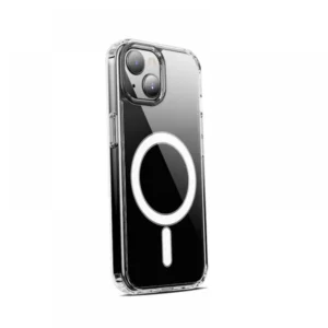 iPhone 15 Plus tok, TPU+PC mágneses szilikon, Átlát