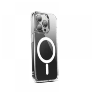 iPhone 15 Pro tok, mágneses szilikon, Átlátszó