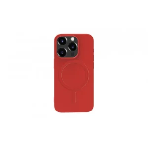 iPhone 15 Pro tok, mágneses szilikon, Piros