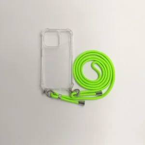Apple iPhone 14 Pro Max, TPU+PC ütésálló tok, Zöld zsinórral