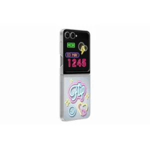 Samsung Galaxy Flip 6 nyíló tok, cserélhető dizájnelemekkel, Átlátszó