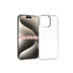 IPhone 16 Pro Max hátlap, TPU szilikon, vékony 0,5 mm, Átlátszó
