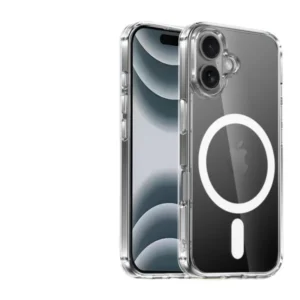 iPhone 16 Plus tok, mágneses szilikon, Átlátszó