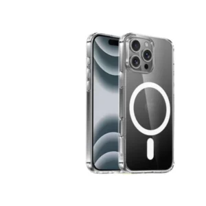 iPhone 16 Pro Max, mágneses szilikon tok, Átlátszó