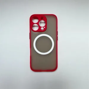 Apple iPhone 16 Pro Max mágneses műanyag tok, 0,5 mm, Piros-fekete