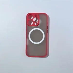 iPhone 16 Pro tok, mágneses, műanyag, Piros-fekete