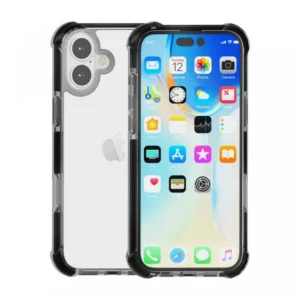 Apple iPhone 16 hátlap, ütésálló szilikon, Vékony, Fekete