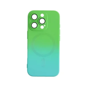 iPhone 16 Pro tok, mágneses rögzítésű szilikon, Kék-zöld