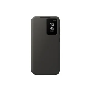 Samsung S24 FE tok, Smart View kijelzőablakkal, kártyatartós, Fekete