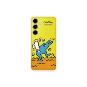 Samsung Galaxy S24 FE Flipsuit tok, kártyatartó és interaktív fedlap, Sárga