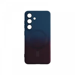 Samsung S25 tok, mágneses rögzítésű szilikon, Sötétkék-Pink