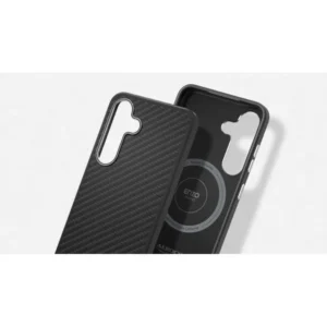 Samsung S25 Plus Aramid ütésálló tok, MagFit kompatibilis, Fekete-ezüst