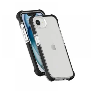 iPhone 16e tok, ütésálló szilikon, Fekete