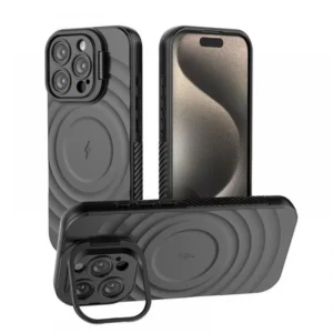 Iphone 16 Pro tok, mágneses, ütésálló, Fekete