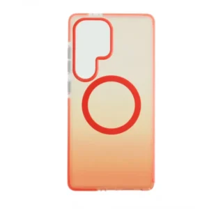Samsung S25 Ultra tok, mágneses, Narancs-átlátszó