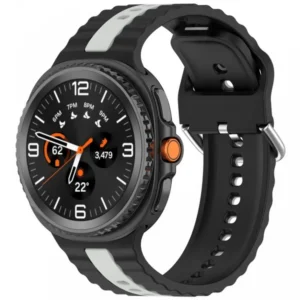 Samsung Galaxy Watch 8/Classic óraszíj, 22mm, Fehér csíkokkal
