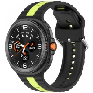 Samsung Galaxy Watch 8/Classic, 22mm cserélhető óraszíj, Sárga csíkokkal