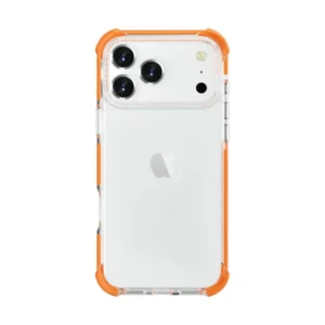 iPhone 17 Pro Max hátlap, ütésálló szilikon, Narancs