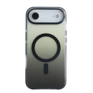 iPhone Air tok, mágneses, szilikon, Fekete-átlátszó