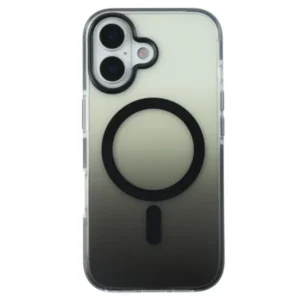 Apple iPhone 17 tok, mágneses szilikon, Fekete-átlátszó
