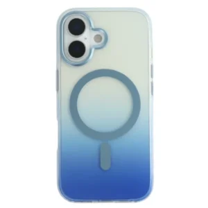 Apple iPhone 17, mágneses szilikon tok, Kék-átlátszó