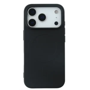 iPhone 17 Pro, mágneses szilikon tok, Fekete