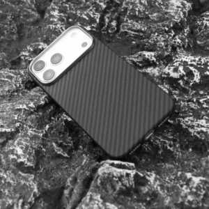 Apple iPhone 17 Pro tok, mágneses aramid karbon, Fekete
