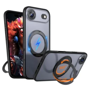iPhone Air tok, mágneses 360° forgatható, Fekete