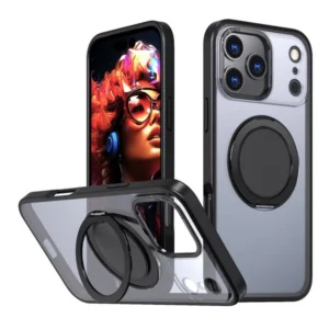 iPhone 17 Pro Max, mágneses 360° forgatható tok, Fekete