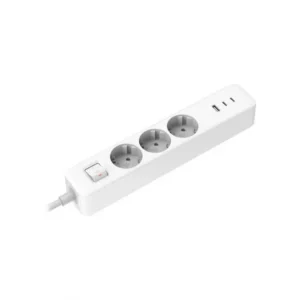 Xiaomi 20W elosztó (Power Strip 2C1A), 3 aljzat, 2x USB-C, Fehér (BHR07UKEU)