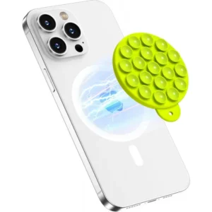 Mágneses tapadókorong mobiltelefonhoz, vákuumos tapadás, Neonsárga