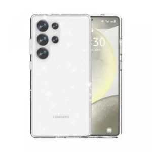 Samsung Galaxy S26 Ultra, csillámos szilikon tok, Átlátszó