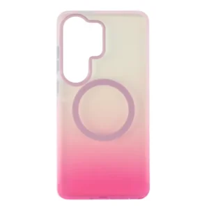 Samsung S26 Ultra tok, mágneses szilikon, Pink-átlátszó