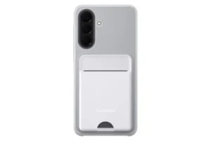 Samsung A57 5G tok, kártyatartós hátlap, vékony, Világos szürke