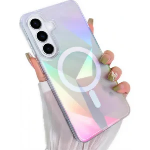 Samsung A37 tok, mágneses, gyémántmintás, Átlátszó