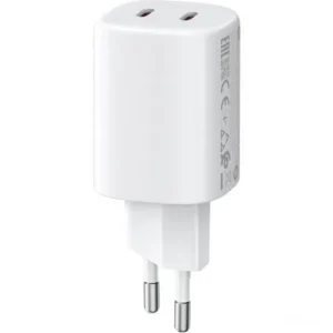 Xiaomi Nano töltő Mi Travel Charger Nano Turbo GaN Fast Charger 2C(C+C) 45W, 2x USB-C, Fehér (BHR087OEU)