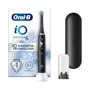 Oral-B iO-Series-6 fogkefe, mágneses töltés és utazótok, Fekete