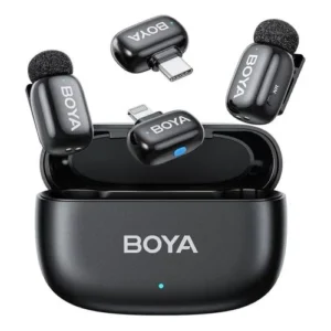 BOYA Wireless Mini 2-01 mikrofon, 2 adó és 2 vevő, Fekete (EU)