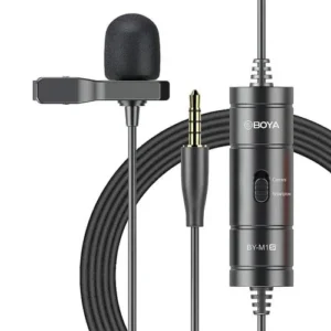 BOYA BY-M1S mikrofon, omnidirekcionális lavalier, 3.5mm TRRS, Fekete