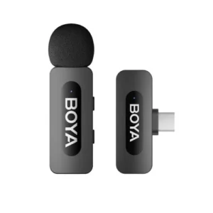 BOYA BY-V10 mikrofon (V2.0), 1 adó 1 vevő, USB-C csatlakozó, Fekete