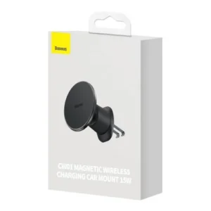 Baseus CW01 töltő autós tartó indukciós, 15W, Szellőzőre, Fekete (C40141001111-00)