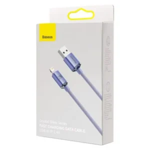 Baseus Lightning Crystal Shine Cable Series, kábel, Gyors töltés 2.4A 2 m, Lila (CAJY000105)